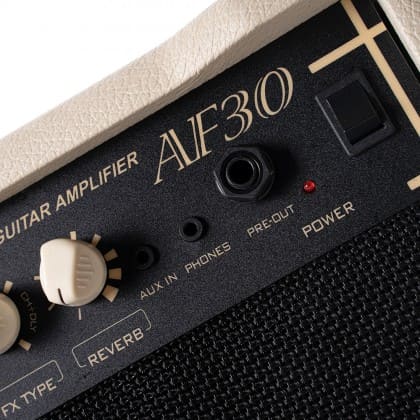 콜트 Cort AF30 어쿠스틱 통기타 콤보 앰프 (30W 버스킹용) 마이크, AUX-IN, 헤드폰, 프리아웃 입출력 패널