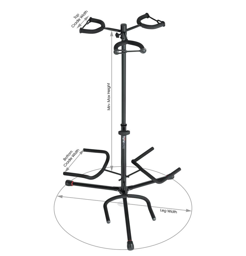 Gator Frameworks GFW-GTR-3000 기타 스탠드 치수 사양