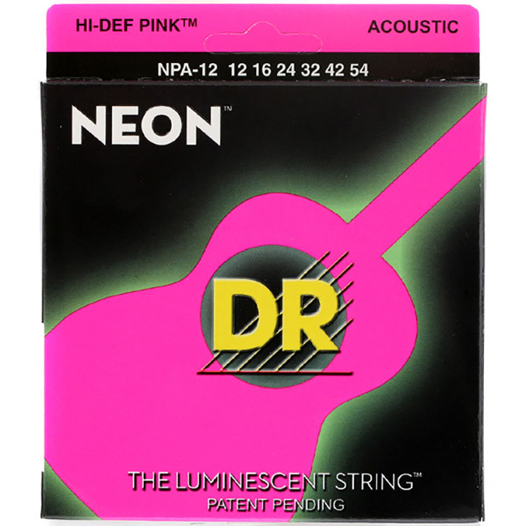 DR NEON HiDef Pink NPA-12 012-054 형광 핑크 코팅 통기타줄 정품 패키지