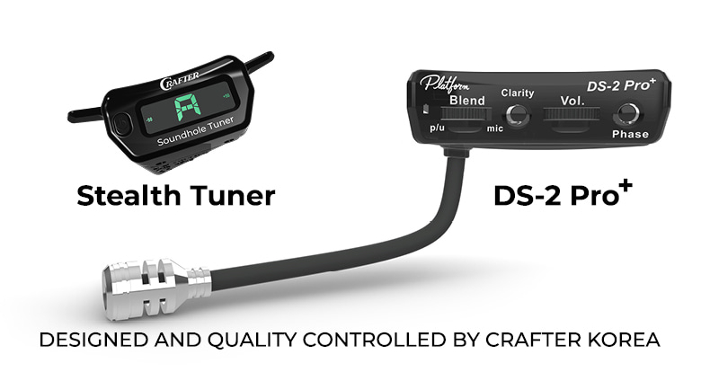 크래프터 DS-2 Pro⁺ 사운드홀 픽업 및 스텔스 튜너 내부 구조
